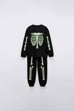 2-6 AÑOS/ PIJAMA ESQUELETO GLOW IN THE DARK