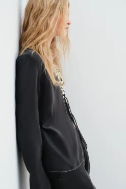 BLUSA PESPUNTES LAZADAS ZW COLLECTION