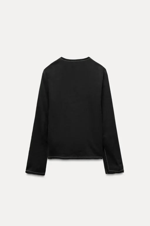 BLUSA PESPUNTES LAZADAS ZW COLLECTION