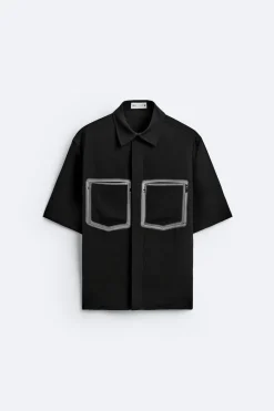 CAMISA BOLSILLOS CONTRASTE