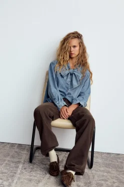 CAMISA DENIM TRF LAZO