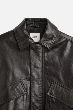 CAZADORA PIEL EFECTO BRILLO