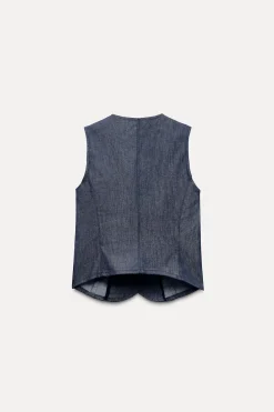 CHALECO MINIMAL DENIM ZW COLLECTION