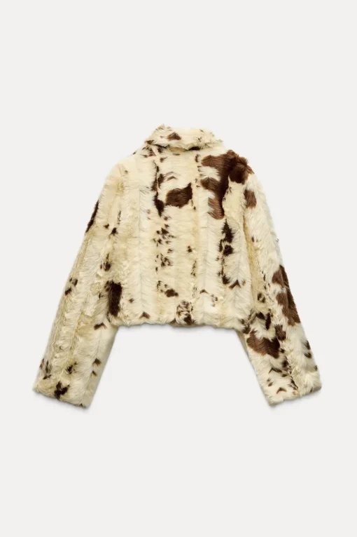 CHAQUETA EFECTO PELO ESTAMPADO ANIMAL
