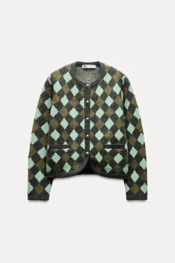 CHAQUETA PUNTO JACQUARD ROMBOS