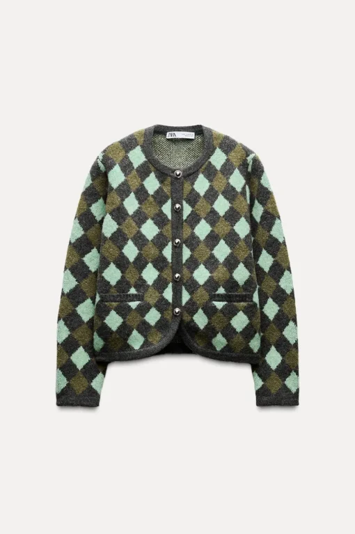 CHAQUETA PUNTO JACQUARD ROMBOS