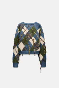 CHAQUETA PUNTO ROMBOS