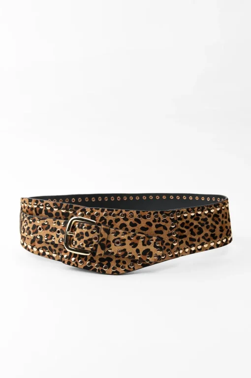 CINTURÓN FAJÍN PIEL TACHAS ESTAMPADO ANIMAL