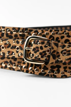CINTURÓN FAJÍN PIEL TACHAS ESTAMPADO ANIMAL
