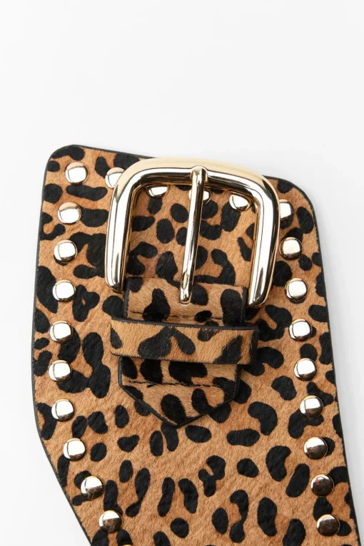 CINTURÓN FAJÍN PIEL TACHAS ESTAMPADO ANIMAL