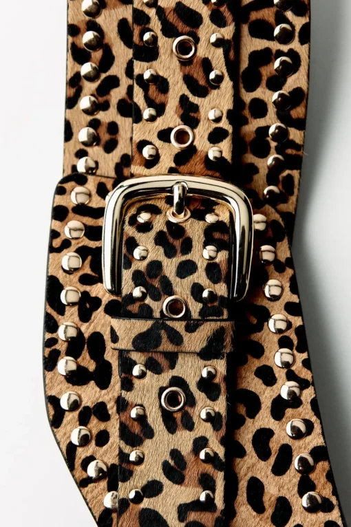 CINTURÓN FAJÍN PIEL TACHAS ESTAMPADO ANIMAL