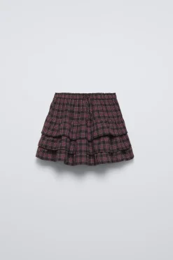 FALDA BERMUDA CUADROS VOLANTES