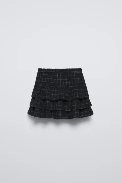 FALDA BERMUDA CUADROS VOLANTES