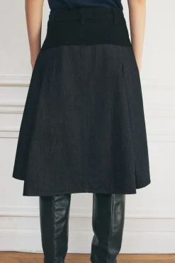 FALDA DENIM COMBINADA ZW COLLECTION