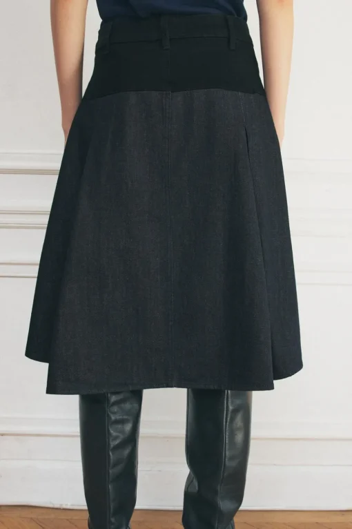 FALDA DENIM COMBINADA ZW COLLECTION