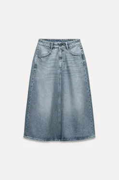 FALDA DENIM TRF TIRO MEDIO