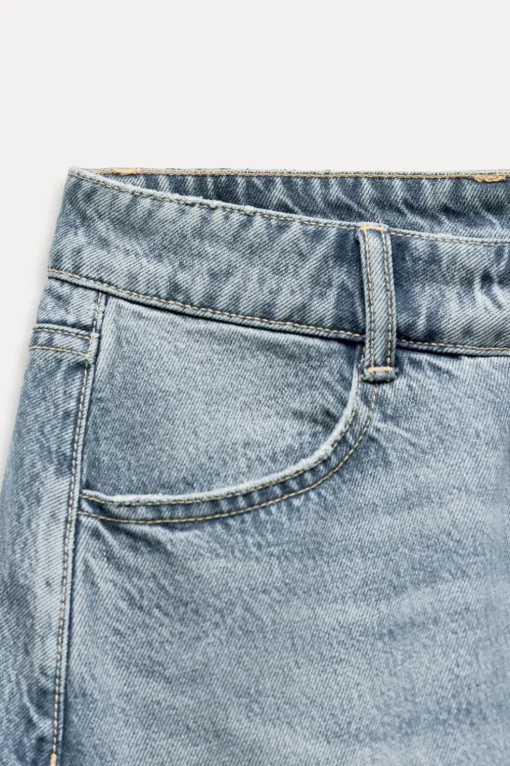 FALDA DENIM TRF TIRO MEDIO