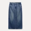 FALDA LARGA DENIM TRF TIRO MEDIO