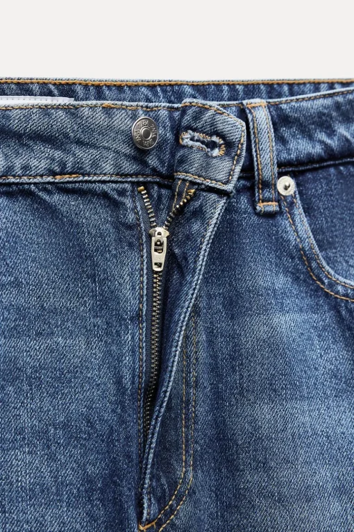 FALDA LARGA DENIM TRF TIRO MEDIO