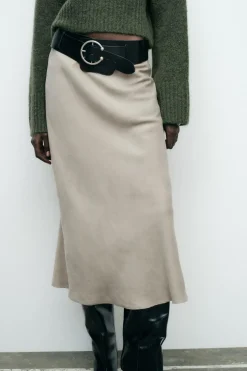 FALDA MIDI EFECTO ANTE