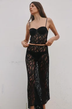 FALDA MIDI ENCAJE