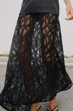 FALDA MIDI ENCAJE