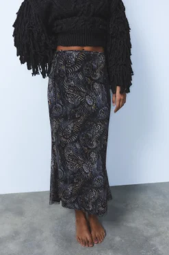 FALDA MIDI TUL ESTAMPADO