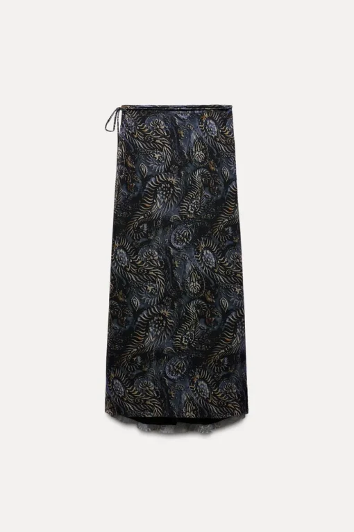 FALDA MIDI TUL ESTAMPADO