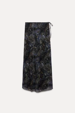 FALDA MIDI TUL ESTAMPADO