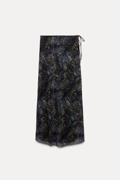 FALDA MIDI TUL ESTAMPADO