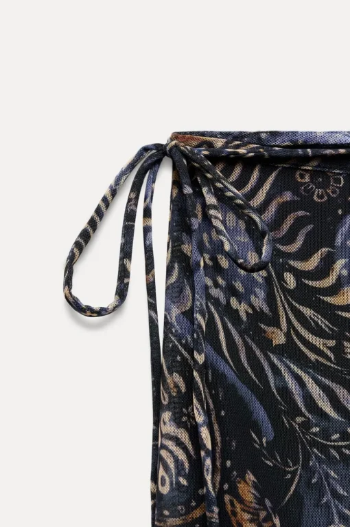 FALDA MIDI TUL ESTAMPADO
