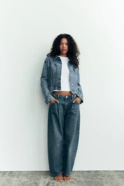 JEANS TRF BALLOON CROPPED TIRO MEDIO
