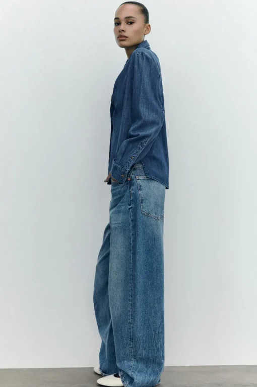 JEANS TRF RELAXED OVERSIZE TIRO MEDIO
