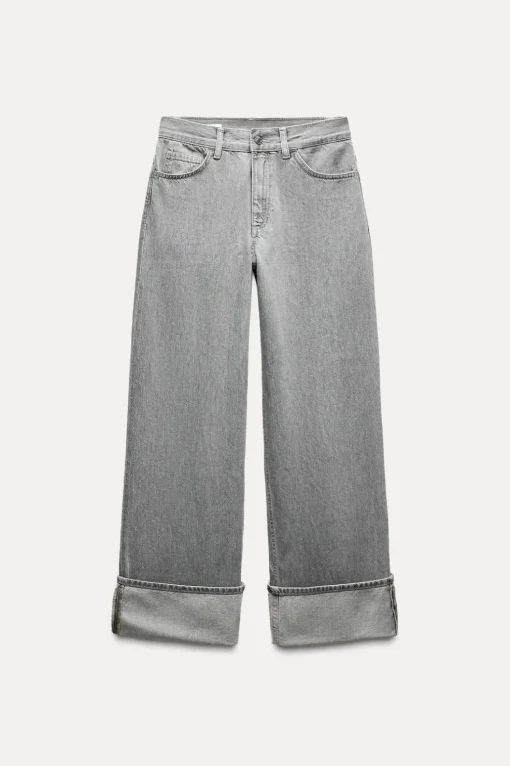 JEANS TRF WIDE LEG TIRO ALTO TRABILLA