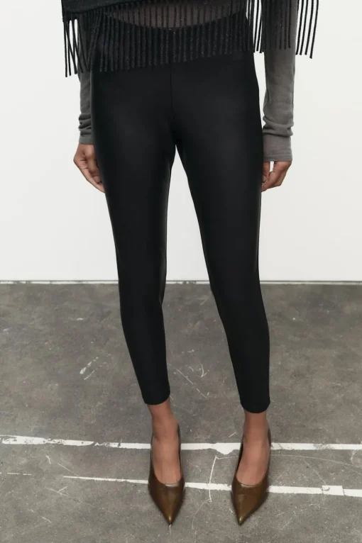 LEGGINGS ENCERADOS TIRO MEDIO