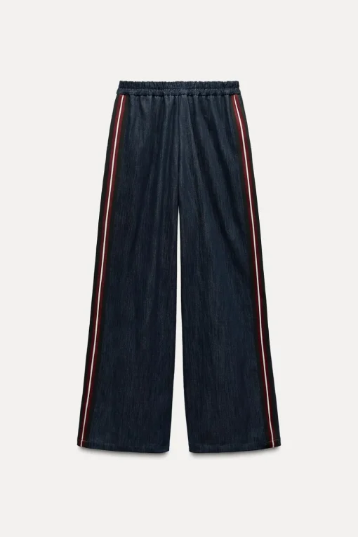 PANTALÓN EFECTO DENIM BANDA LATERAL
