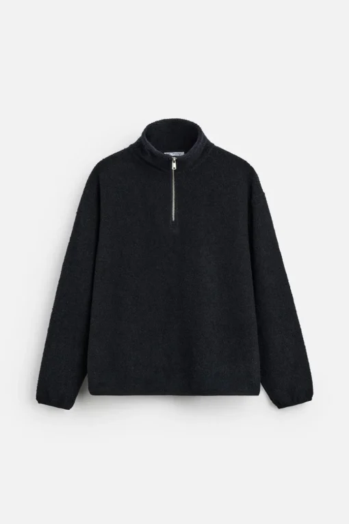 SUDADERA BOUCLÉ CREMALLERA CUELLO