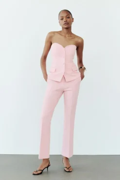 TOP BUSTIER BOTÓN FORRADO