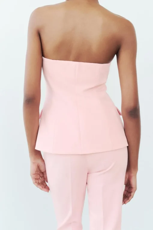 TOP BUSTIER BOTÓN FORRADO