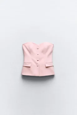 TOP BUSTIER BOTÓN FORRADO