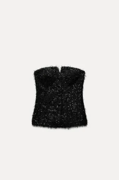 TOP BUSTIER FLECOS LENTEJUELAS