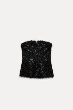TOP BUSTIER FLECOS LENTEJUELAS