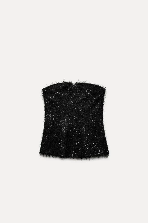 TOP BUSTIER FLECOS LENTEJUELAS