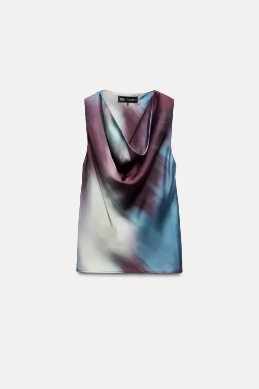 TOP SATINADO DRAPEADO TIE DYE