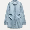 VESTIDO CAMISERO DENIM TRF