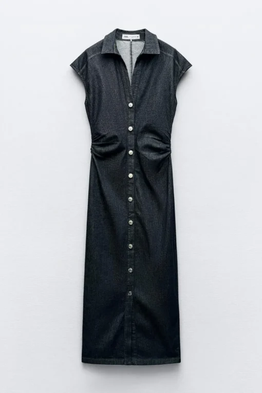 VESTIDO CAMISERO ENTALLADO MIDI