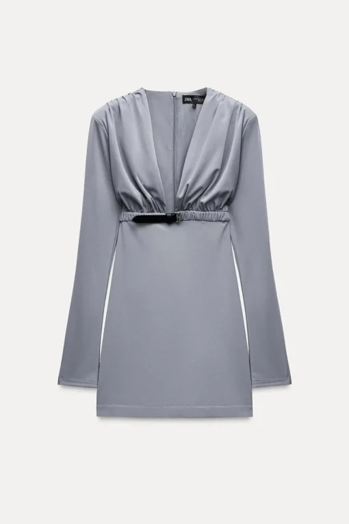 VESTIDO DRAPEADO CINTURÓN