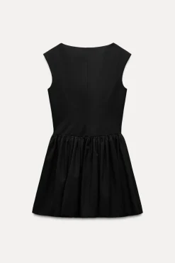 VESTIDO ESCOTE CUADRADO PLIEGUES