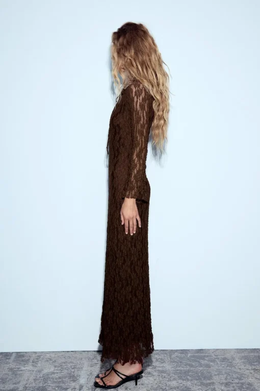 VESTIDO LARGO ENCAJE