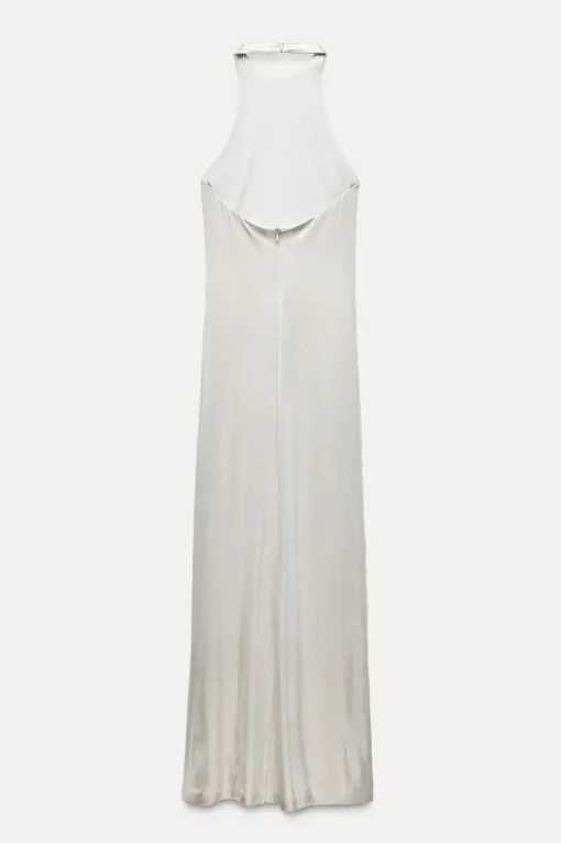 VESTIDO LARGO HALTER FOIL